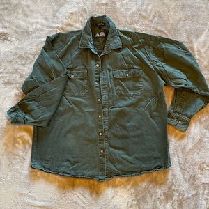 Vintage Olive Green Button Up